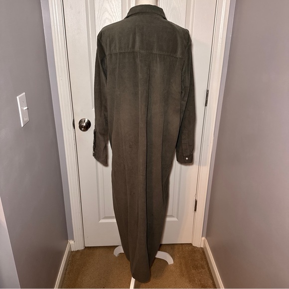 Frank & Eileen Corduroy Rory Maxi Shirt Dress - Forrest - Picture 3 of 15